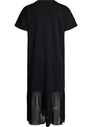sheer mesh t shirt dress T-shirt dress with a sheer mesh hem - Black - Sz. XXL