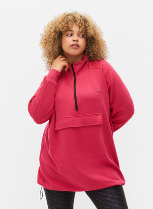 Long sweatshirt with pocket and zipper, Jazzy, Model image number 0