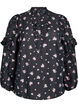 Floral blouse in lyocell, Black, Packshot image number 0