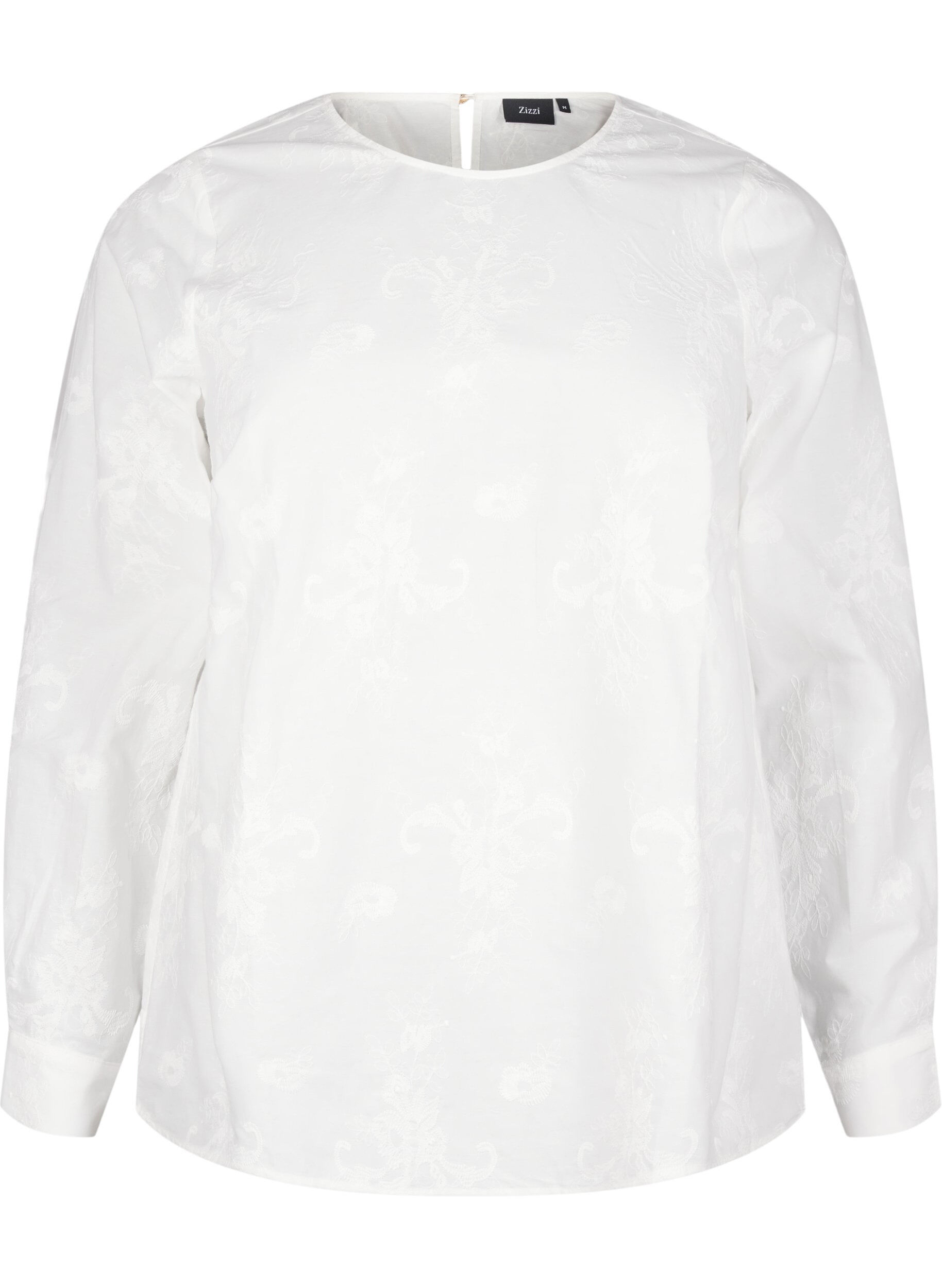 Long-sleeved blouse with embroidery