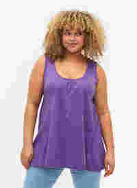 Top with a-shape and round neck, Deep Lavender, Model