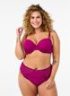 Microfiber thong with lace, Boysenberry, Model image number 0