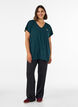 Loose training t-shirt with V-neck, Green, Model image number 1