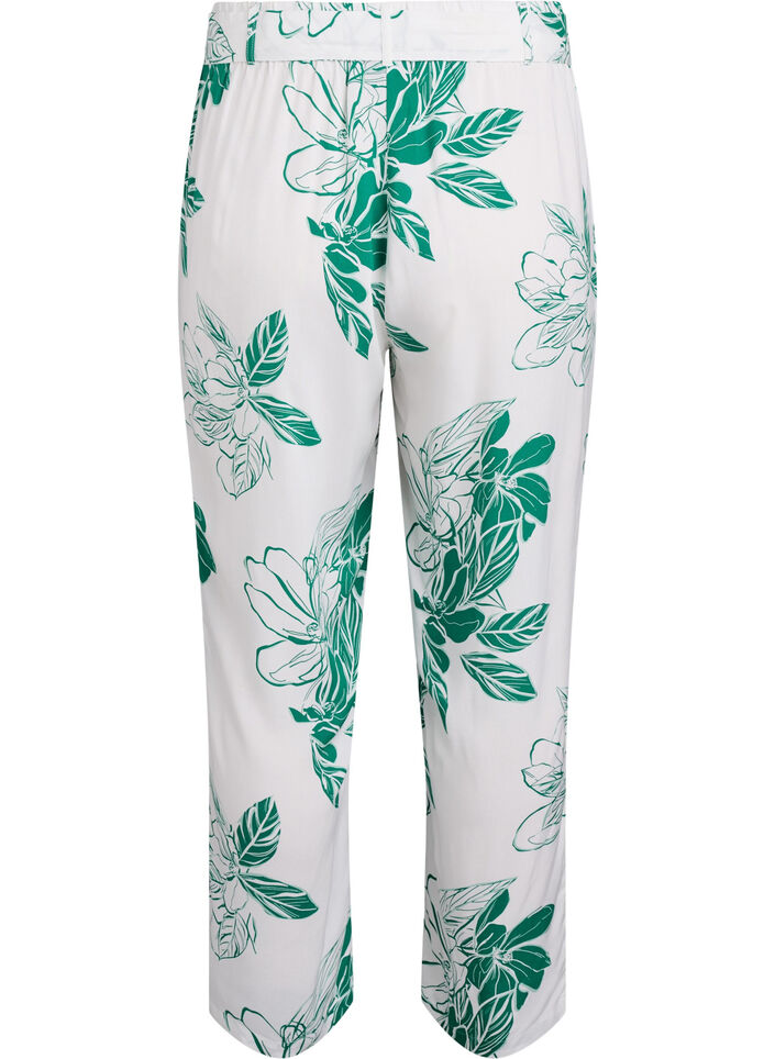 High-waisted viscose trousers, Green, Packshot image number 1