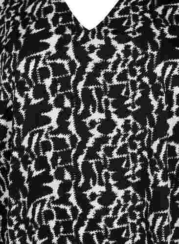 FLASH - Tunic with v neck and print, Black White AOP, Packshot image number 2