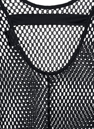 Sleeveless mesh dress with slit, Black, Packshot image number 2