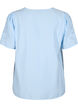 Short sleeve viscose blouse with embroidery, Light Blue, Packshot image number 1