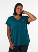 Loose training t-shirt with v-neck, Green, Model image number 0