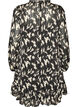 Patterned dress with ruffles and long sleeves, Black, Packshot image number 1