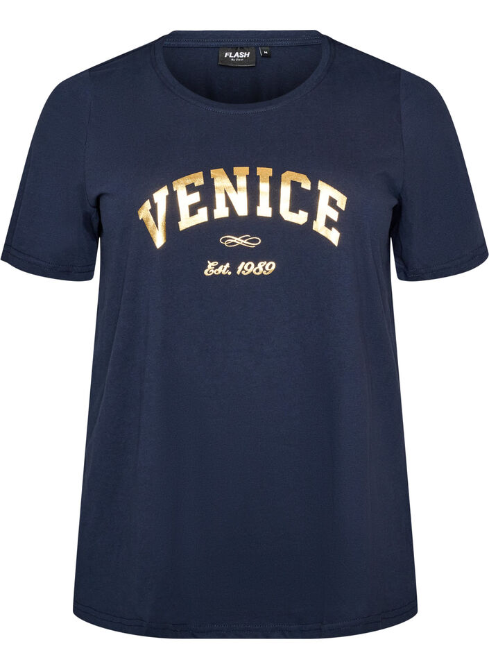 T-shirt with motif, Blue, Packshot image number 0