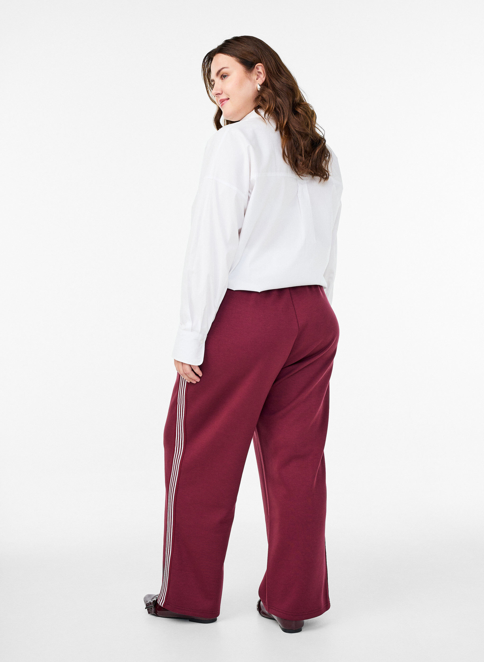 Zizzifashion Trousers with side stripes, Red, Model image number 1