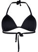 Solid coloured triangle bikini top, Black, Packshot image number 0