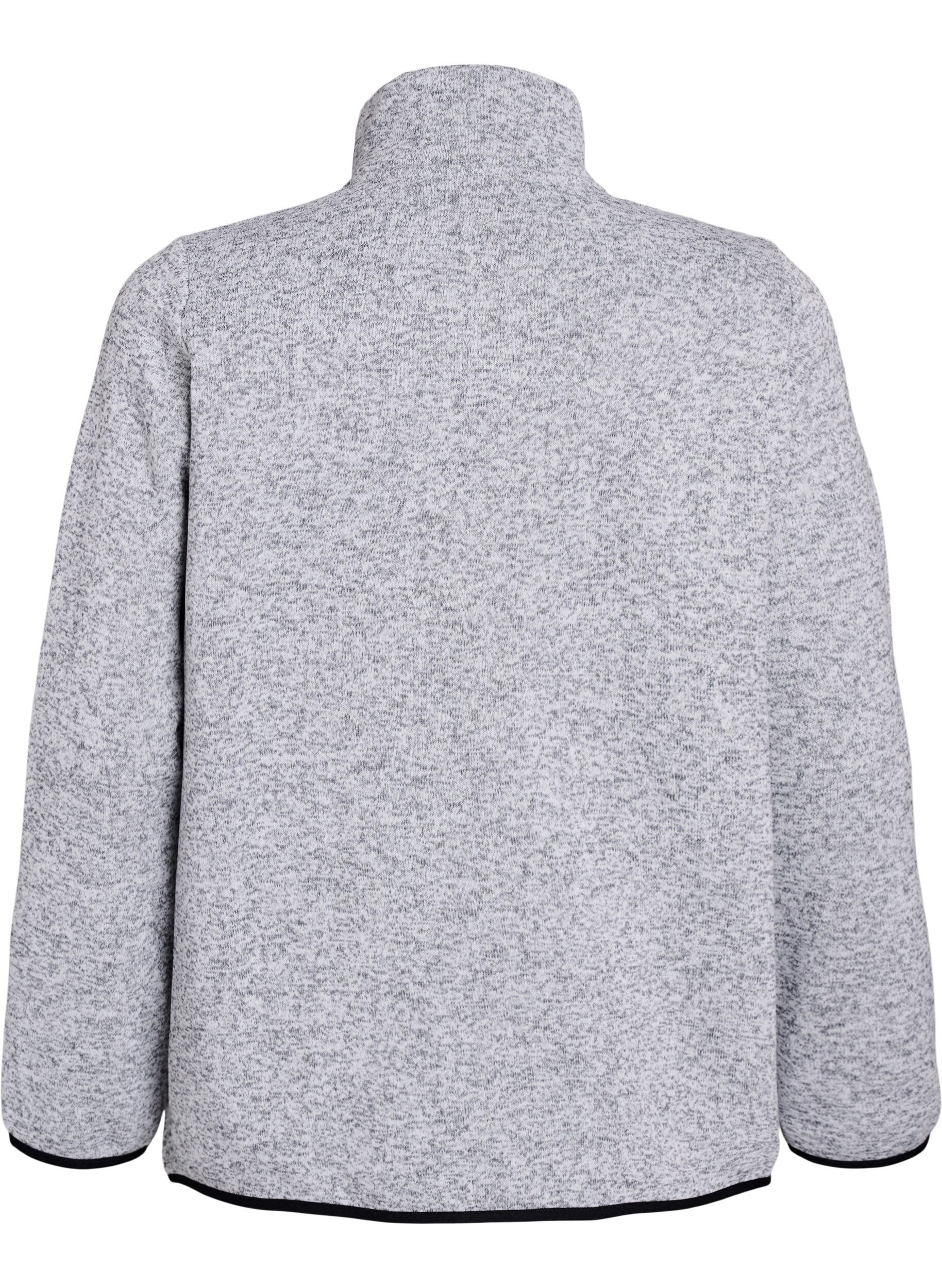 ZizzifashionJersey cardigan with a high collar and zip, Grey, Packshot image number 1