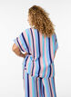 Striped viscose blouse with short sleeves, Blue, Model image number 2