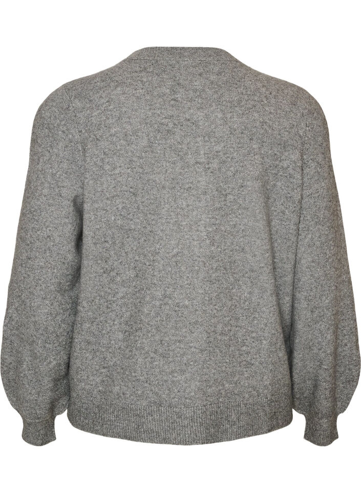 Cardigan in soft knit with gold-coloured buttons, Grey, Packshot image number 1