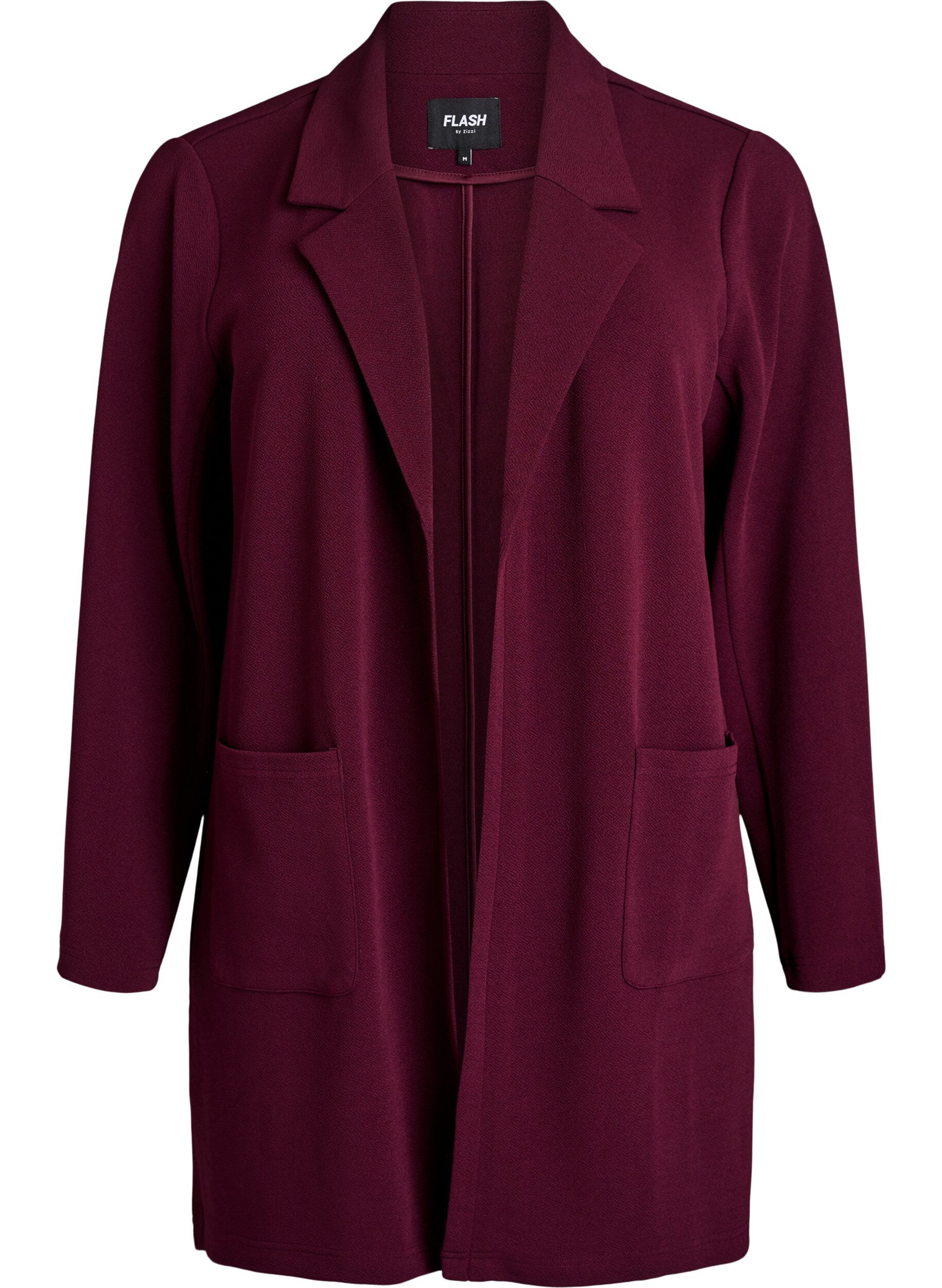 ZizzifashionLong blazer with pockets, Red, Packshot image number 0