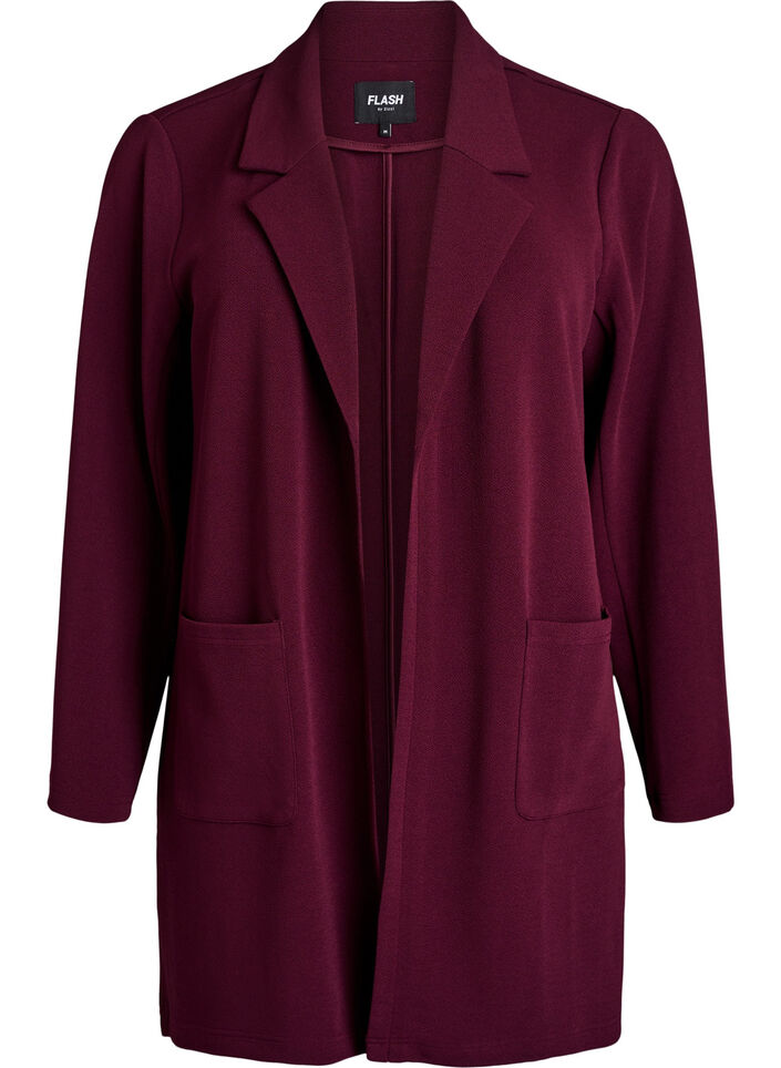 Long blazer with pockets, Red, Packshot image number 0
