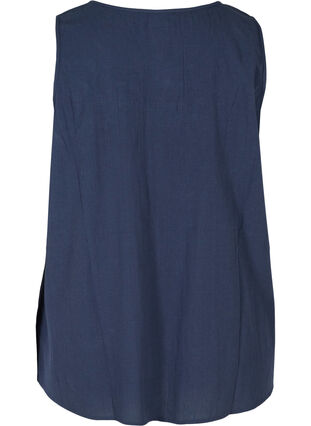 Sleeveless cotton top with an A-line cut, Mood Indigo, Packshot image number 1
