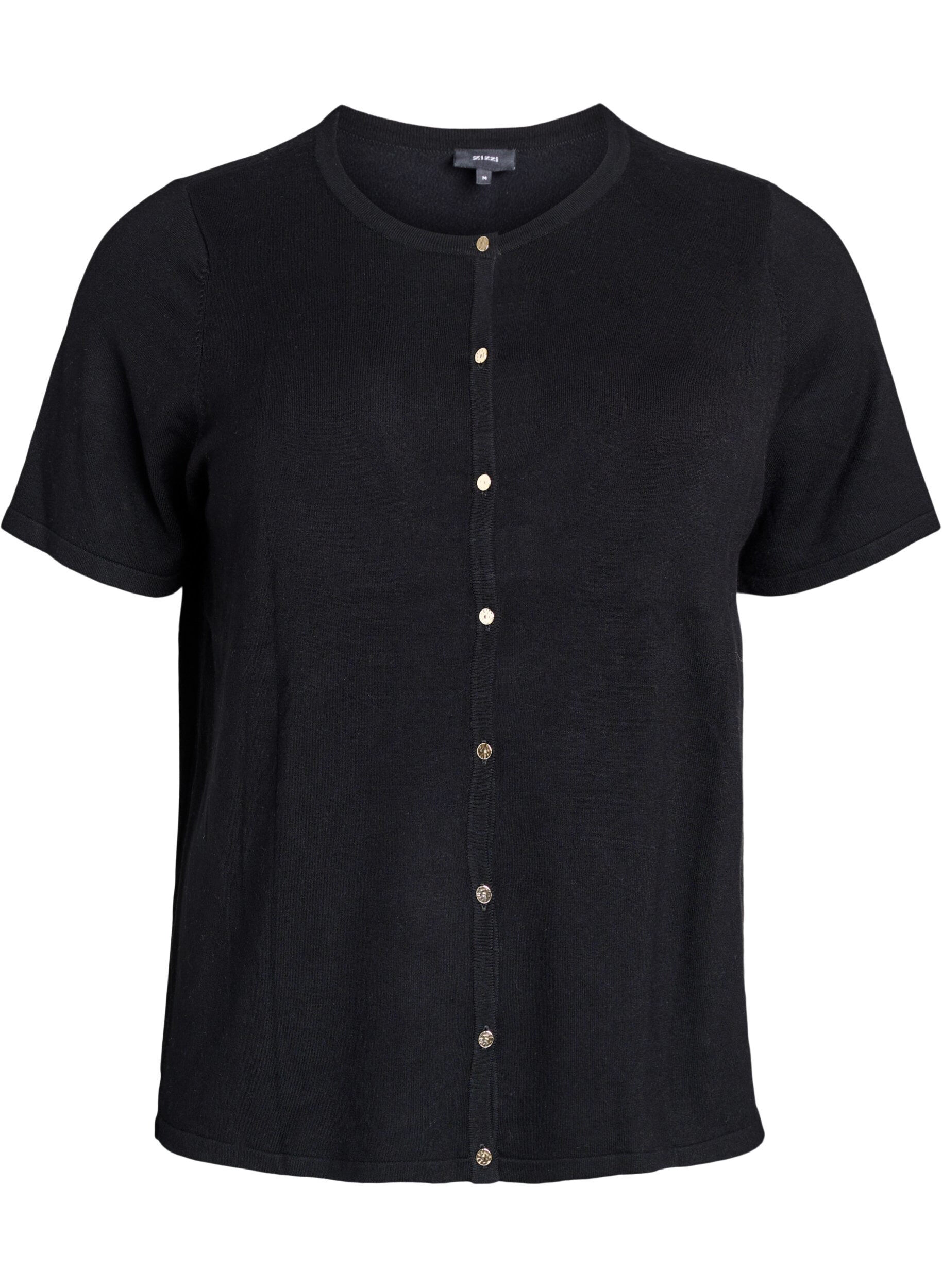 Short-sleeved knit cardigan in viscose