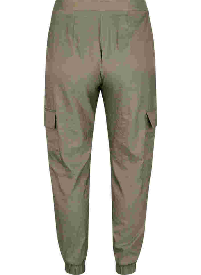 Cargo trousers with pockets, Dusty Olive, Packshot image number 1
