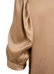 Satin-look blouse with 1/2 sleeves and a ruffle collar, Brown, Packshot image number 3