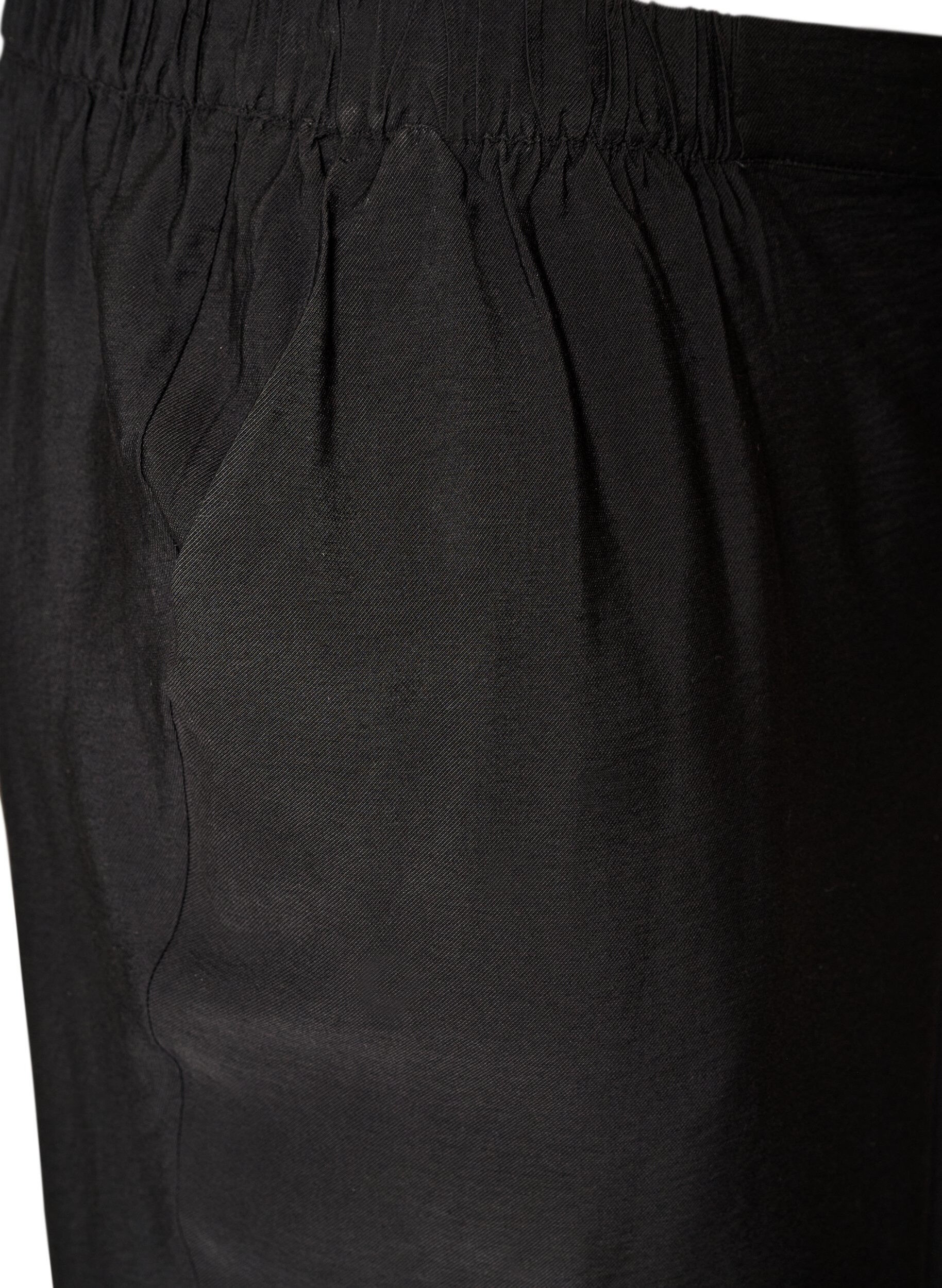 ZizzifashionViscose trousers with an elasticated waist and straight legs, Black, Packshot image number 2