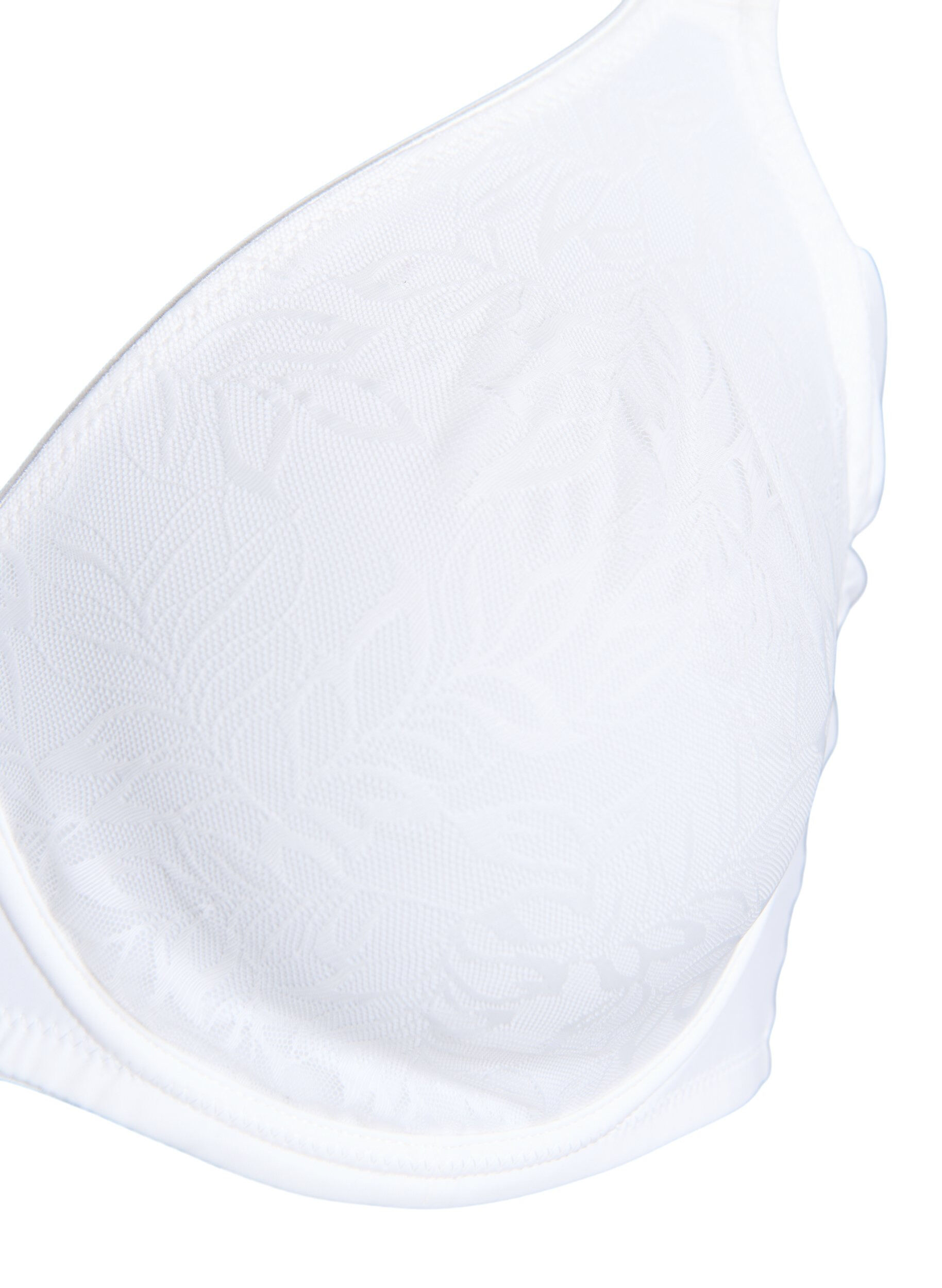 ZizzifashionComfort bra with a lace overlay and moulded cups, White, Packshot image number 2