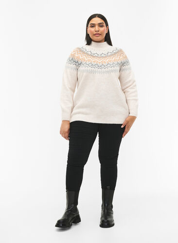 Pullover with pattern, Birch Mel. Comb, Model image number 2