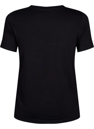 T-shirt in organic cotton with studs , Black W. TRÉS, Packshot image number 1