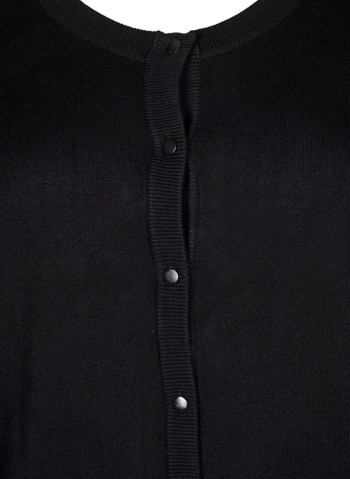 Knitted cardigan with buttons in viscose mix, Black, Packshot image number 2