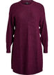 Short knitted dress with a V-shaped textured pattern, Purple, Packshot image number 0