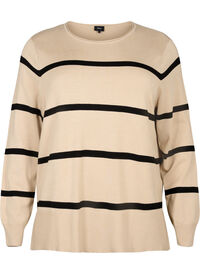Knitted viscose blouse with stripes