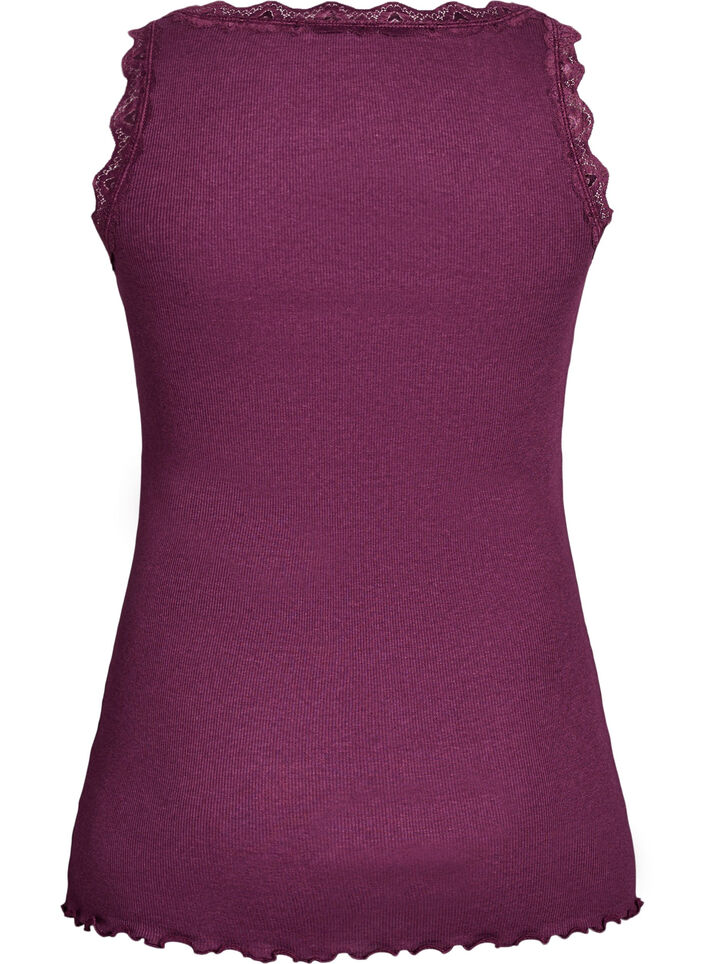 Top with lace trim, Dark Bordeaux, Packshot image number 1