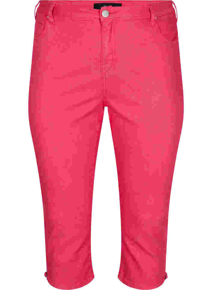 Close-fitting capris with zip, Pink, Packshot image number 0