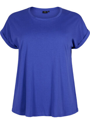 Short sleeve cotton blend T-shirt, Royal Blue, Packshot image number 0