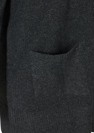 Marled knit cardigan with pockets, Dark Grey Melange, Packshot image number 3