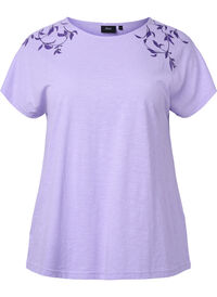Cotton t-shirt with leaf print