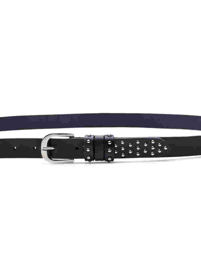 Studded leather belt, Black, Packshot image number 1