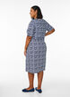 Midi-length jersey dress with tie belt at the waist, Blue, Model image number 1