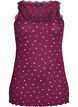 Top with print and lace edge, Dark Bordeaux, Packshot image number 0