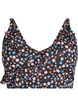 Floral bikini top with ruffle details, Brown, Packshot image number 0