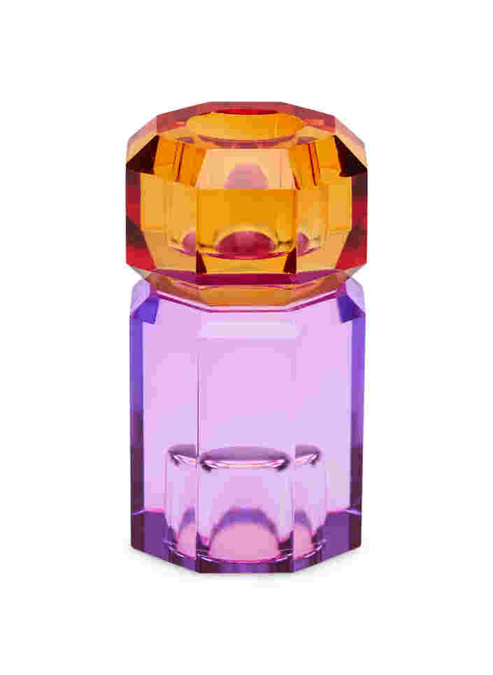 Crystal candle holder, Amber/Violet, Packshot image number 1