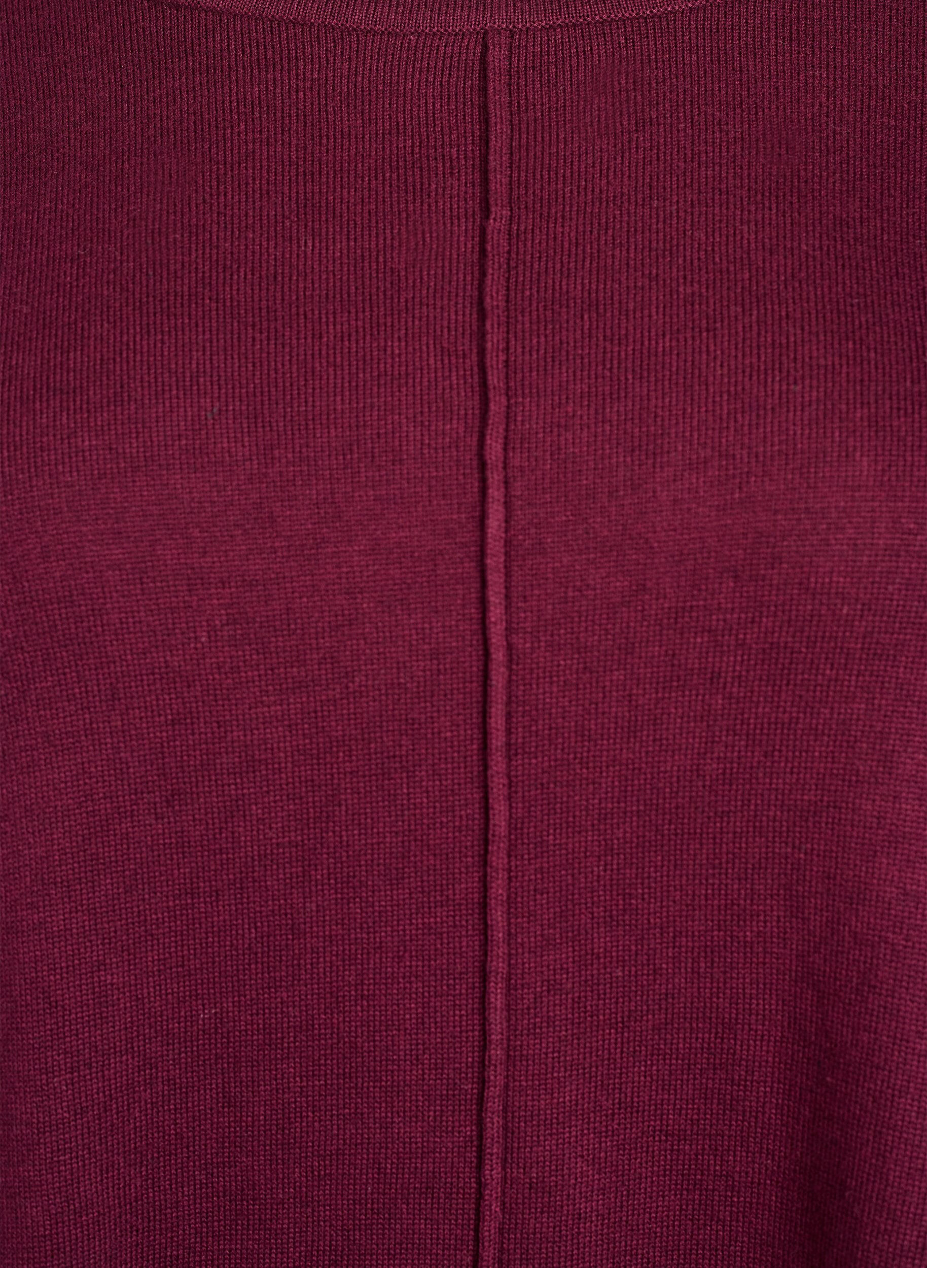 Zizzifashion Knitted blouse in cotton-viscose blend, Dark Bordeaux, Packshot image number 2