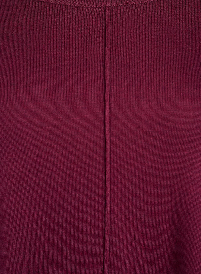 Knitted blouse in cotton-viscose blend, Dark Bordeaux, Packshot image number 2