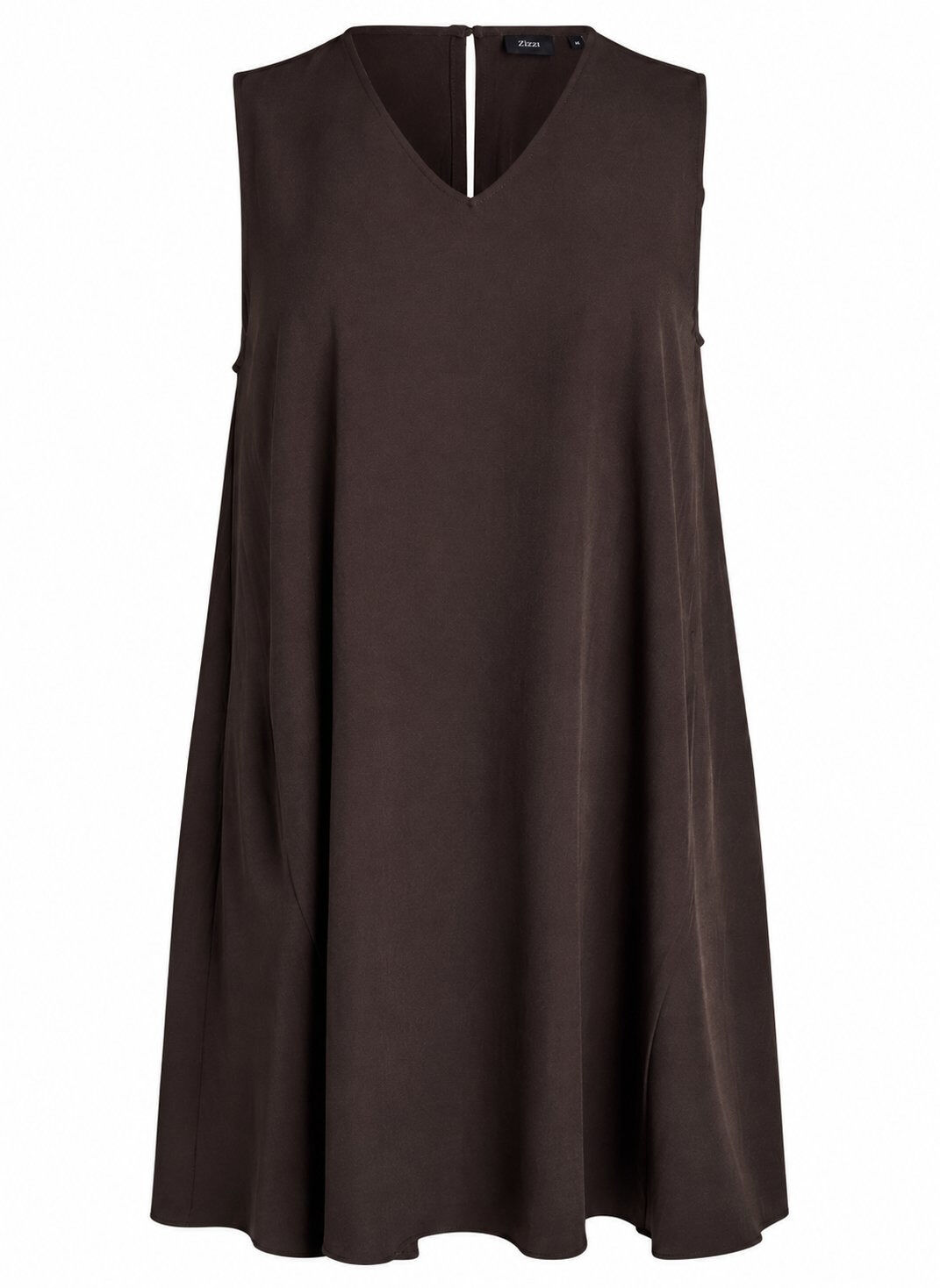 Sleeveless pinstripe A-line dress