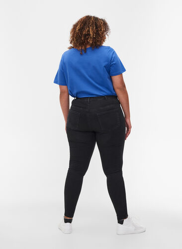 Super slim Amy jeans with piping, Black, Model image number 1