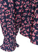 Blouse with smocked top and floral print, Blue, Packshot image number 3