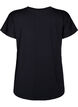 Loose training t-shirt with v-neck, Black, Packshot image number 1