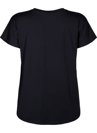 Loose training t-shirt with v-neck, Black, Packshot image number 1