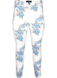 Super slim Amy jeans with a floral print, White B.AOP, Packshot